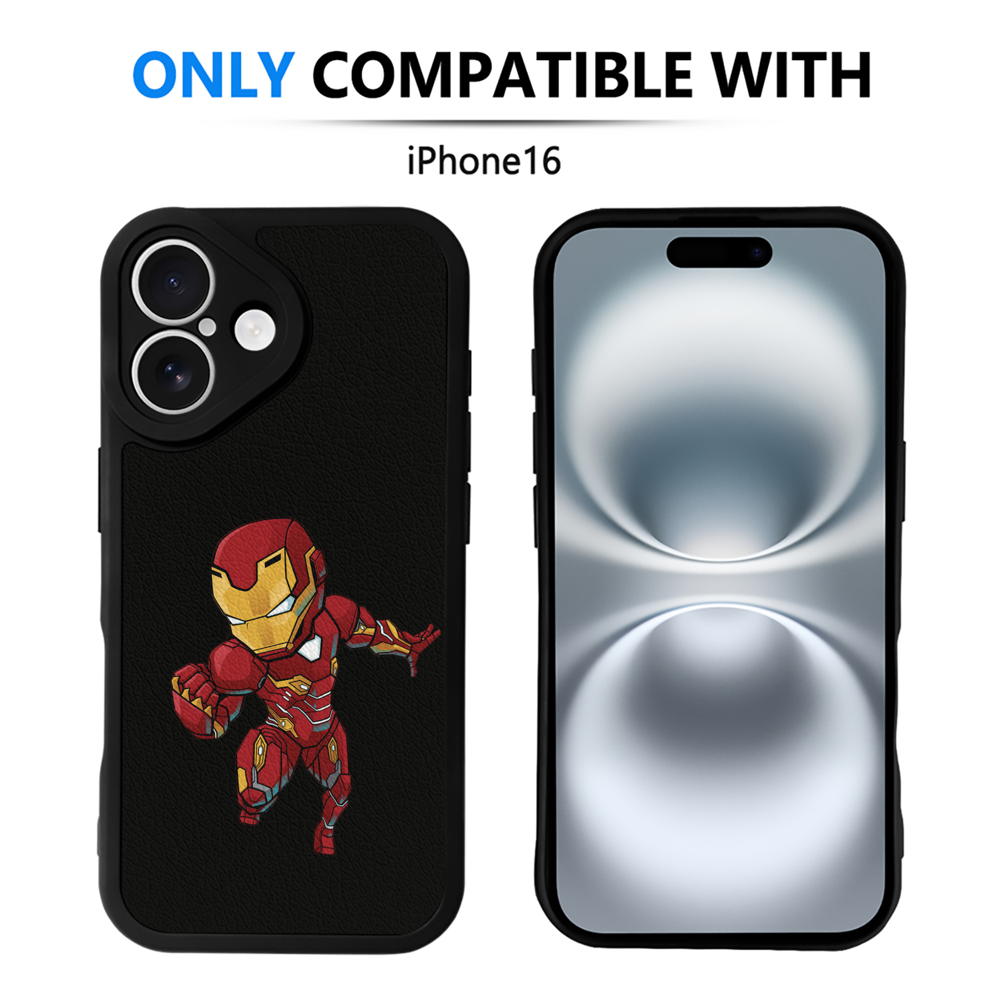（画像用） アベンジャーズ The Avengers 【iPhone 16シリーズ対応】シリコンスマホケース（レザー調） 材質：シリコン